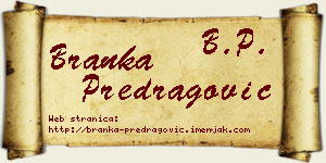 Branka Predragović vizit kartica